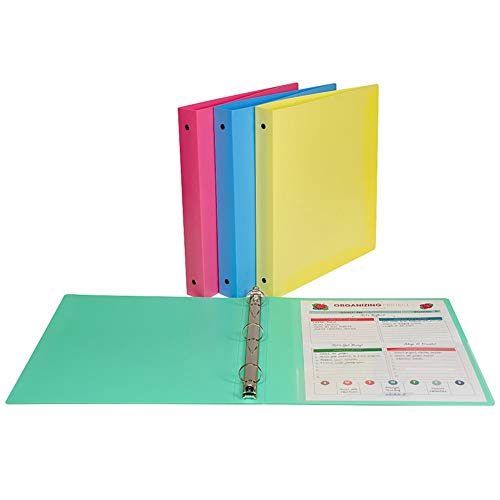 Pens C-Line 3-Ring Poly Binder with Inner Pocket, Letter Size, 1-Inch Capacity, Color May Vary, 1 Binder (31710)