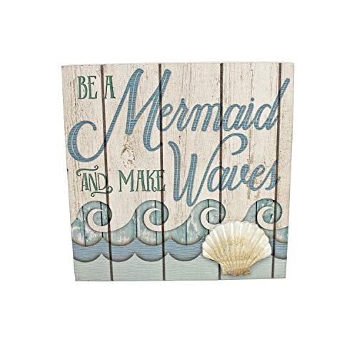 Beachcombers Wood Mermaid Make Waves Box Plaque