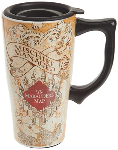 Spoontiques 12736 Harry Potter Solemnly Swear Ceramic Travel Mug, 18 ounces, Off White