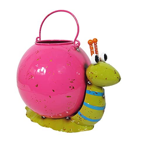 Fun Colorful Enameled Metal Watering Can - Snail, Continental Art Center Inc. CAC193004B