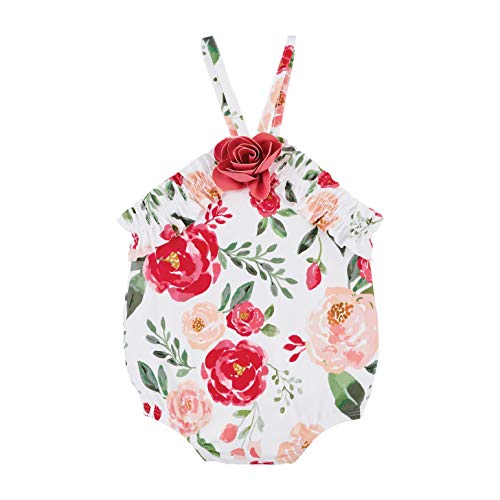 Mud Pie Girls' Floral Swimsuit, 6-9 Months, Pink