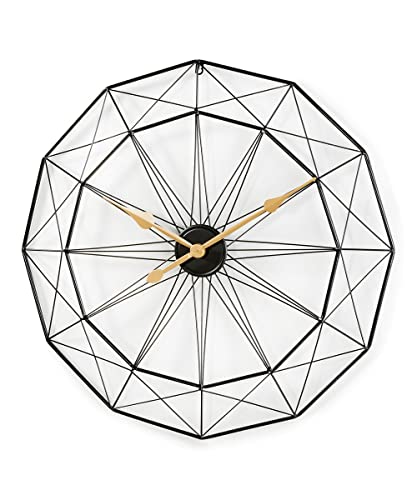 Giftcraft Geometric Design Wall Clock, Rustic and Gold