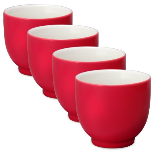 FORLIFE Q Tea Cup (Set of 4), 7 oz, Red