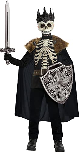 Amscan Party City Dark King Halloween Costume for Boys, Medium (8-10), Includes Printed Shirt, Mask with Crown and Cape