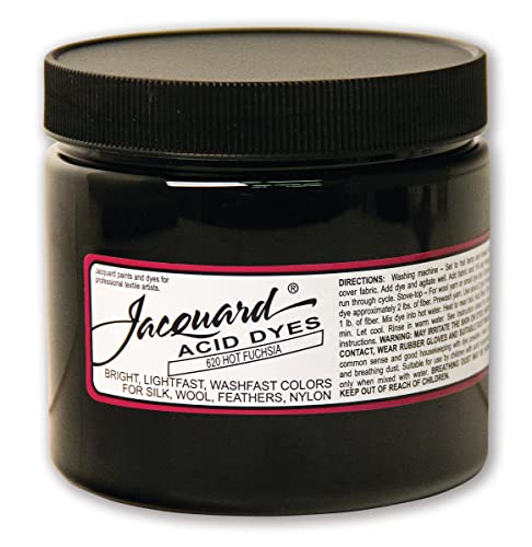 Jacquard Acid Dye for Wool, Silk and Other Protein Fibers, 8 Ounce Jar, Concentrated Powder, Hot Fuchsia 620