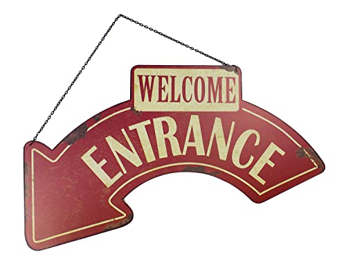 Upper Deck WELCOME ENTRANCE Sign with Curved Arrow