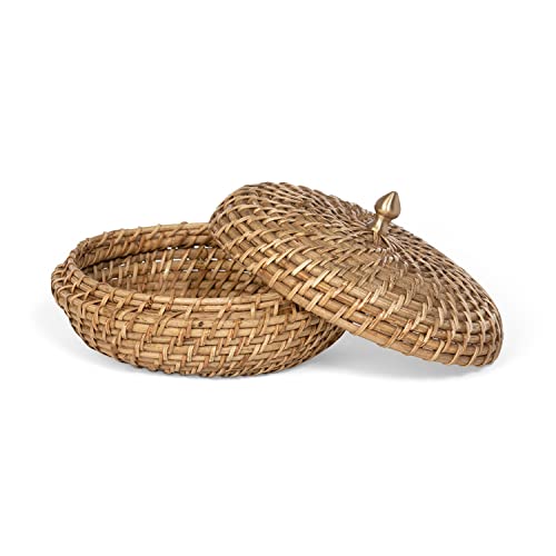 Park Hill Collection Amelia Woven Bamboo Cane Lidded Box