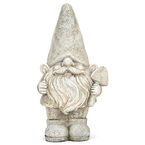 Napco 13372 Stone Finish Gnome Statue 14.5-inch Height, Resin