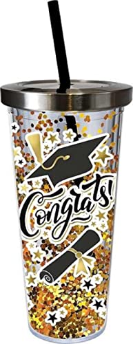 Spoontiques Congrats Glitter Cup, Congratulations Gifts for Women, Graduation Gifts