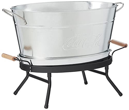 Tablecraft CC421 Coca-Cola Galvanized Beverage Tub Set, 6 Gallon