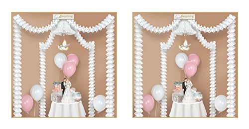 Beistle Party Canopies, 20' x 20', White/Gold