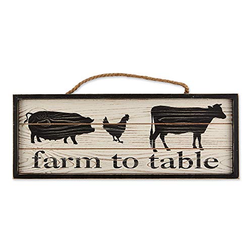 DII Design CAMZ11433 Farmhouse Framed Wall Art Sign, Farm to Table