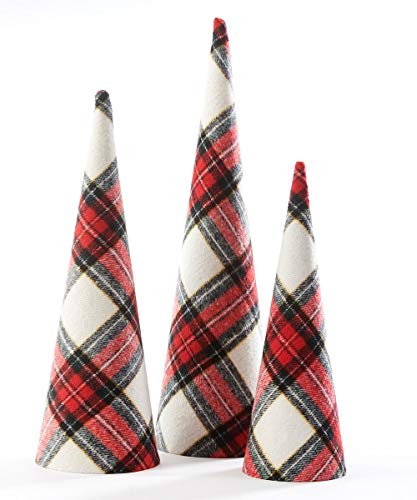 Giftcraft 664708 Cone Tree, Set of 3, Polyester, PVC and Metal