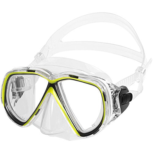 IST M75-1 Martinique Narrow Dual-Window Diving Snorkeling Mask (Neon Yellow)