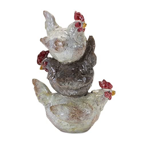 Melrose 85070 Chicken Stack Figurine, 9-inch Height, Resin