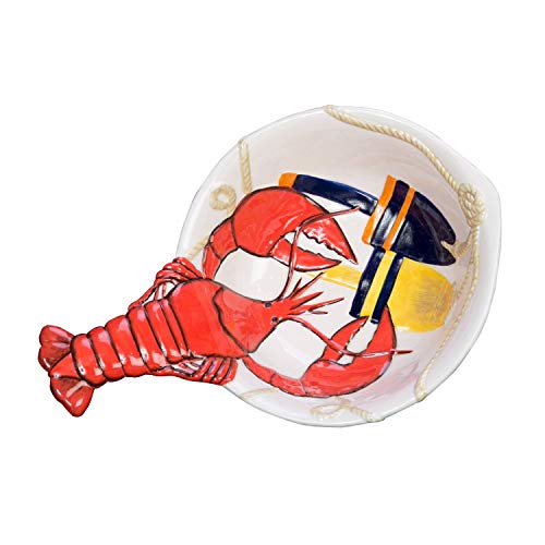 Beachcombers 9.5 Inch Ceramic Spoon Rest with Lobster and Buoys Design