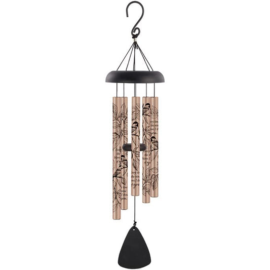 Carson Home Accents Every time The Wind Blows I Think of You Line Art Sonnet Wind Chime, 30-inch Length, Aluminum