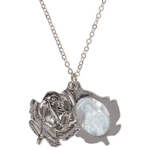 Roman 28-Inch Rosebud Our Lady of Grace Shell Necklace