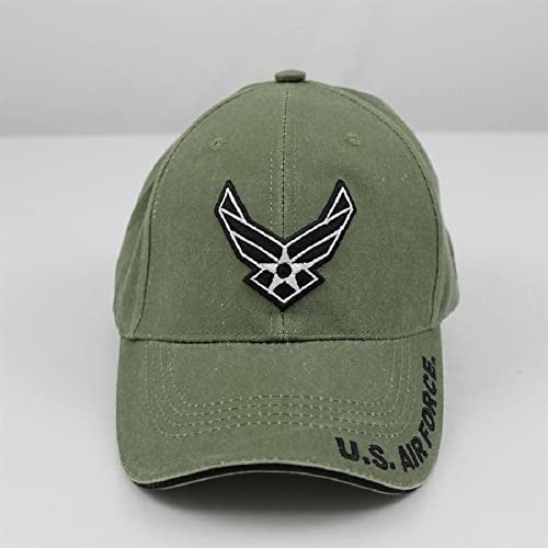 Eagle Crest U.S. Air Force Wings Logo Tonal Washed Mens Cap [Olive Drab Green - Adjustable]