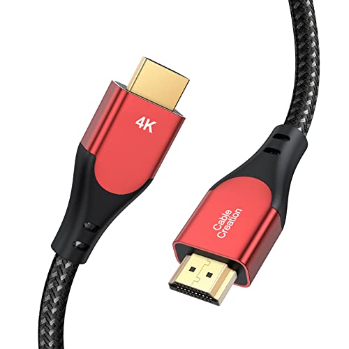 CableCreation HDMI Cable 4K@60Hz 3.3 ft, HDMI 4K Cable, High-Speed 18Gbps, 4K HDR, 3D, 2160P, 1080P, Ethernet Support, Compatible with UHD TV, PS5/PS4, Xbox One, Blu-ray, PC, Projector- 3.3FT Red