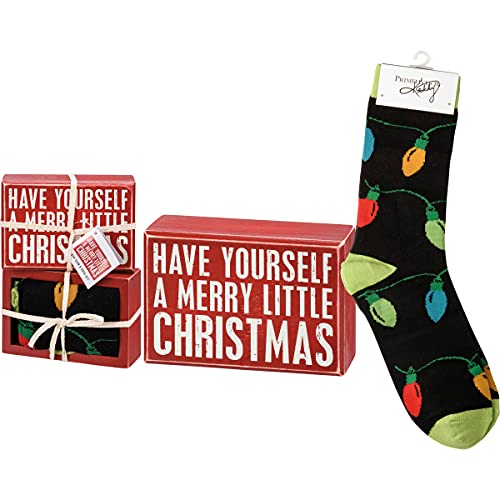 Primitives By Kathy Home D‚àö¬©cor Sign and Sock Gift Set