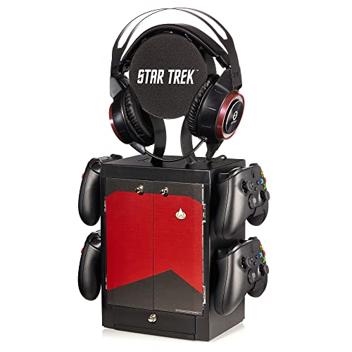 Numskull Star Trek Red Gaming Locker, Controller Holder, Headset Stand for PS5, Xbox Series X S, Nintendo Switch - Official Star Trek Merchandise