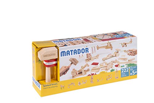 Ukidz Matador Explorer E222 - 222 pcs Wooden Construction Set for 5+ Age (Made in Austria)