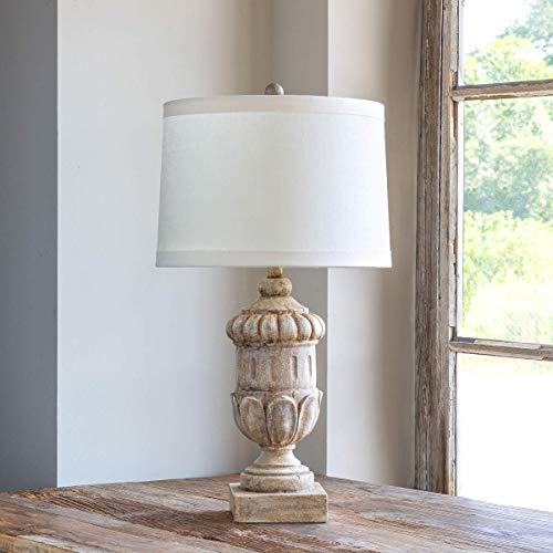 Park Hill Collection ELT00454 Urn Base Lamp, 28-inch High, Polyrisen and Linen