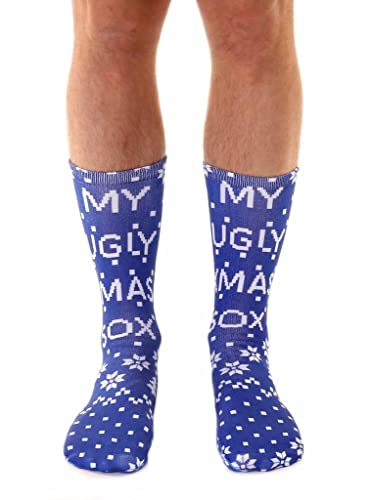 Living Royal 7008C My Ugly Xmas Sox Crew Socks, 13-inch Length