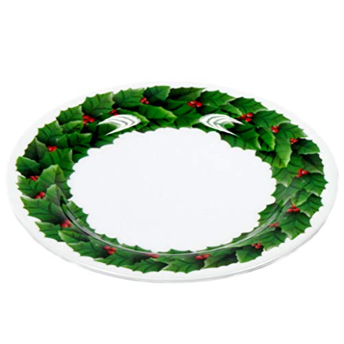 Chef Craft Christmas Dessert Plate, 8 inch, Wreath