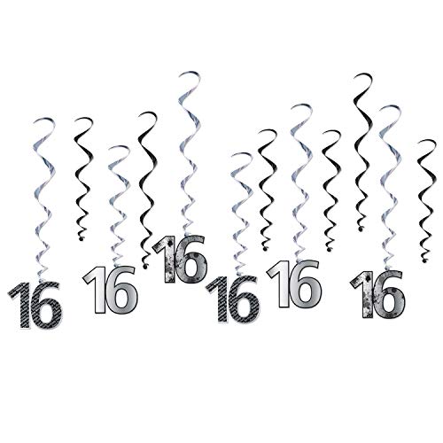 Beistle Metallic"16" Hanging Swirls (12 Pcs) - 1 Pack