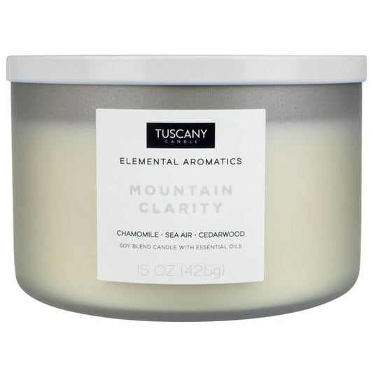 Empire Candle Tuscany Candle Elemental Aromatics Scented Candle, Mountain Clarity, 15 oz