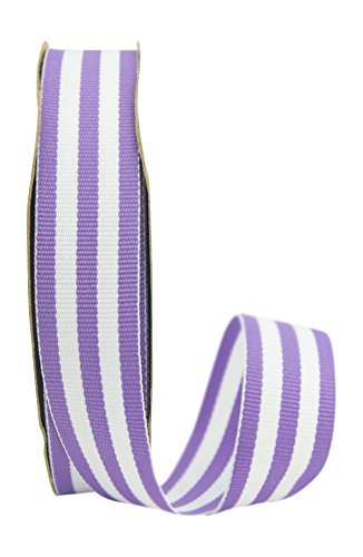 Ribbon Bazaar Grosgrain Mono Stripes 5/8 inch Lavender 20 Yards 100% Polyester Ribbon