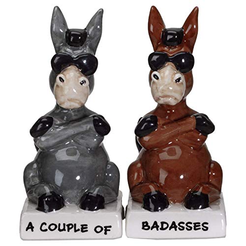 Pacific Trading Giftware A Couple of Baddasses Ceramic Salt and Pepper Shakers Set