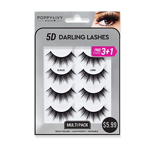 Absolute New York Poppy & Ivy 5D Darling Lashes - 4 Pairs (Luna)