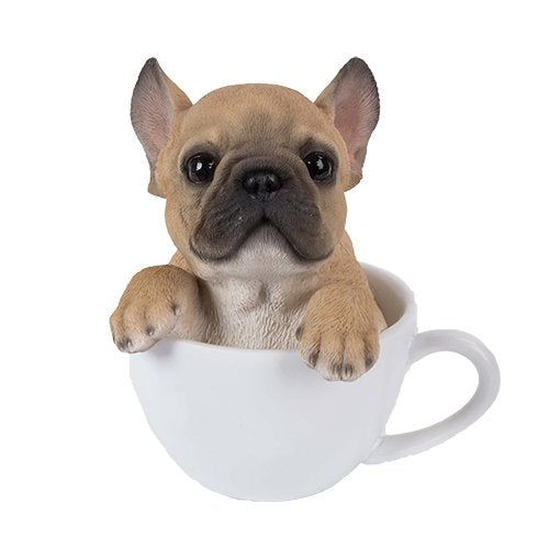 Pacific Trading Giftware Adorable Teacup Pet Pals Puppy Collectible Figurine 5.75 Inches (French Bulldog)