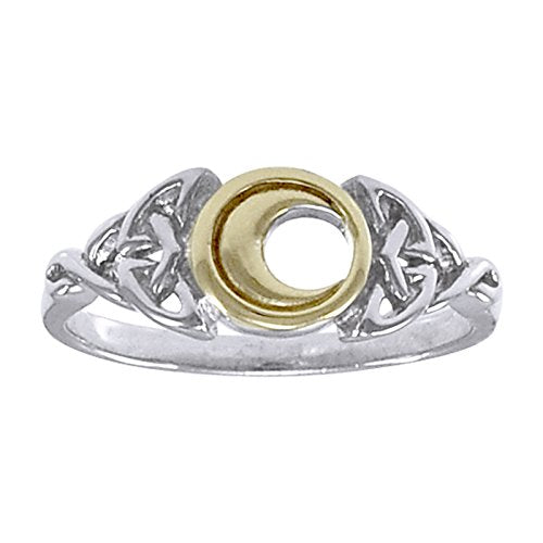 Silver Insanity Sterling Silver Celtic Trinity Knot and Crescent Moon Ring Size 15(Sizes 3,4,5,6,7,8,9,10,11,12,13,14,15)