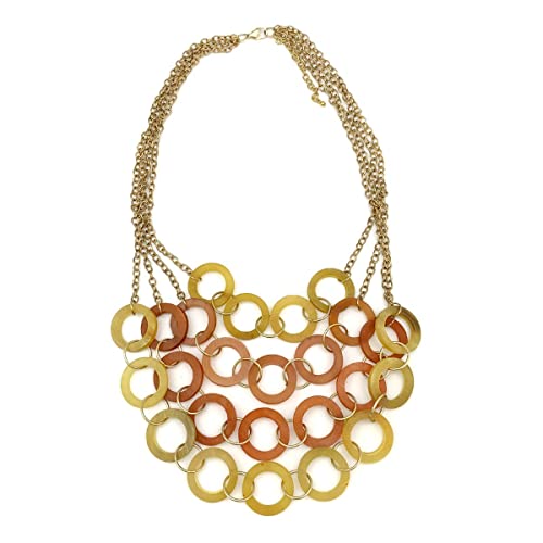 Anju Omala Necklace for Women, 28-inch Length, Shades of Orange and Yellow