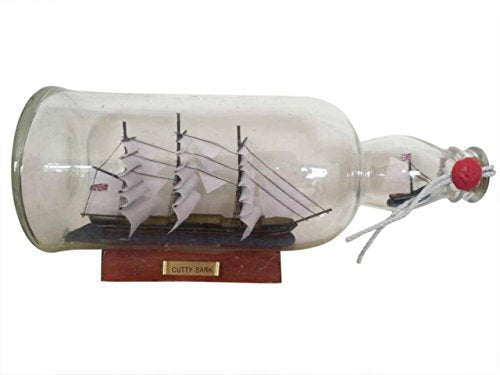 Hampton Iron Cutty Sark Model Ship in a Glass Bottle, 11"