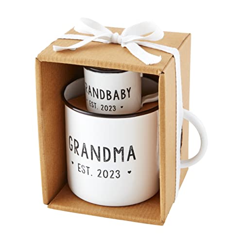 Mud Pie Grandma and Grandbaby Est. 2023 Mug Set, 28 Ounce