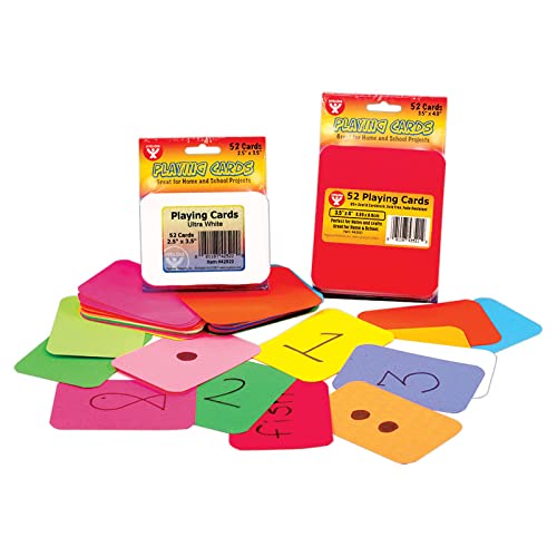 Hygloss Products Bright Blank Playing Cards - Fun for Games - Great Study Tool - Multitude of Uses - 13 Assorted Bright Colors - 2.5‚Äù x 3.5‚Äù - 52 Cards