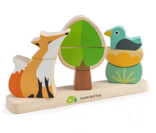 Tender Leaf Toys - Foxy Magnetic Stacker - 8 Piece Wooden Stacking and Balancing Toy & Educational Game for 18m+