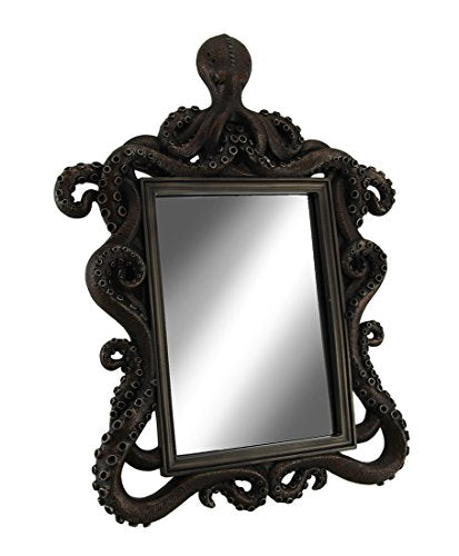 Unicorn Studio Veronese Design Coastal Reflections Decorative Octopus Framed Bronze Finish Table Mirror