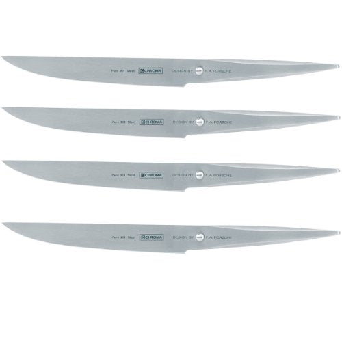 Chroma Type 301 Designed by F.A. Porsche 5-Inch 4-Piece Steak Knife Set, one size, silver