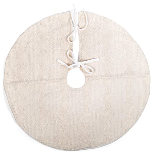 Transpac Y9229 Chunky Knit Tree Skirt, 36-inch Diameter, Fabric