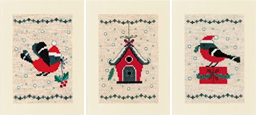 Vervaco Cross Stitch Xmas, Christmas Bird and House (18 Count)