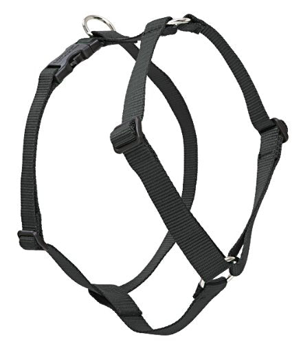 Lupine Pet Basics 1" Black 24-38" Adjustable Roman Dog Harness for Large Dogs