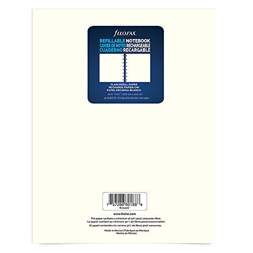 Rediform Filofax Notebook Plain Paper Refill, 10.875 x 8.5 inches, 32 Sheets (B112451U)