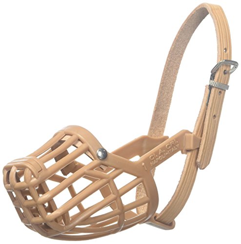 OmniPet Leather Brothers Italian Basket Dog Muzzle, Tan, Size 9