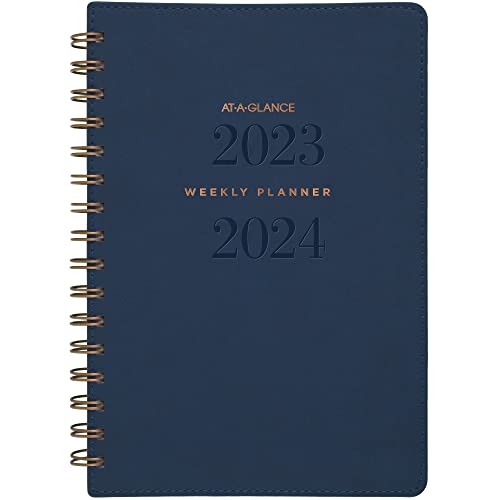 ACCO (School) AT-A-GLANCE 2023-2024 Planner, Weekly & Monthly Academic, 5-1/2" x 8-1/2", Small, Signature Collection, Navy (YP200A20)